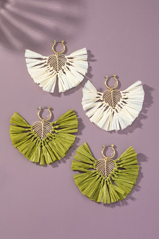 Raffia sales statement earrings