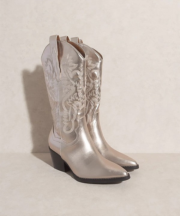 Shimmer Calf Western Boots