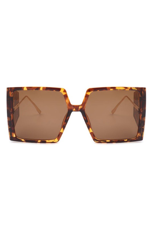 Square Oversized Flat Top Fashion Sunglasses