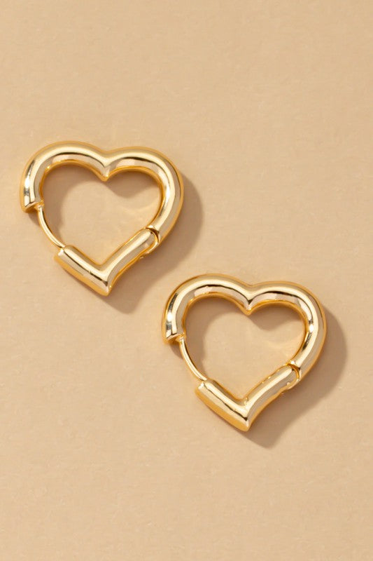 Heart Hinge Hoop Earrings