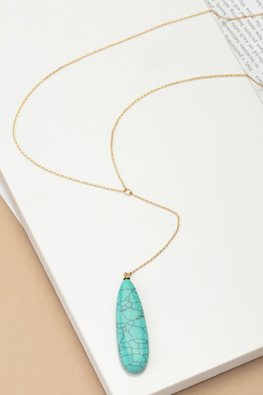 Oval Stone Pendant Necklace