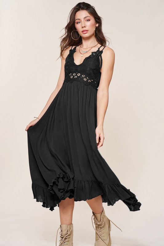 Long Slip Lace Dress