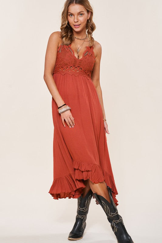 Long Slip Lace Dress