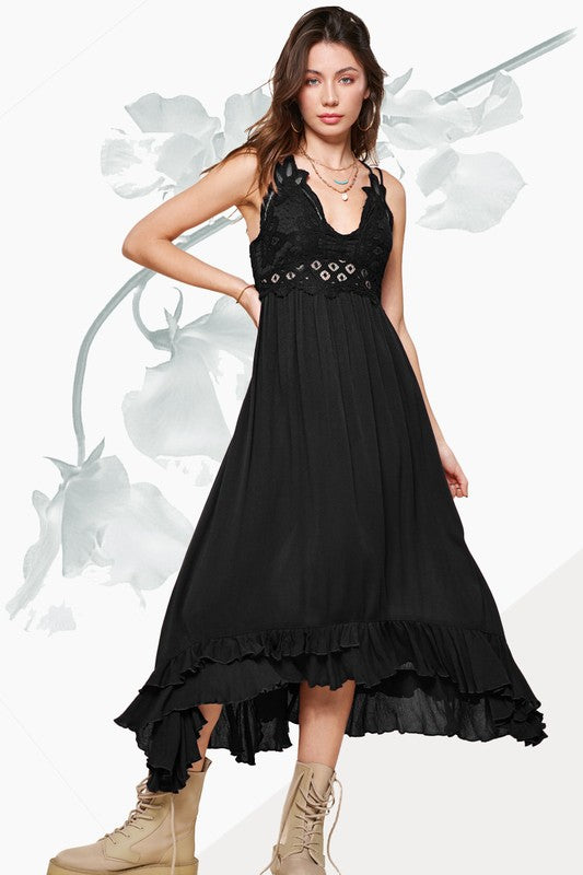 Long Slip Lace Dress