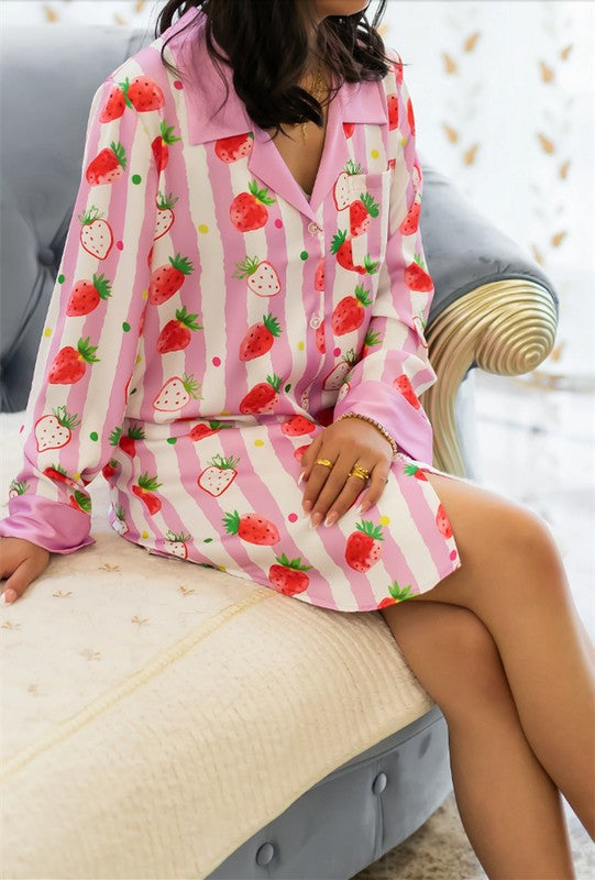 Strawberry Pajamas Sleep Shirt