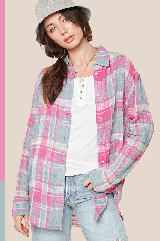 Peony Flannel Shirt