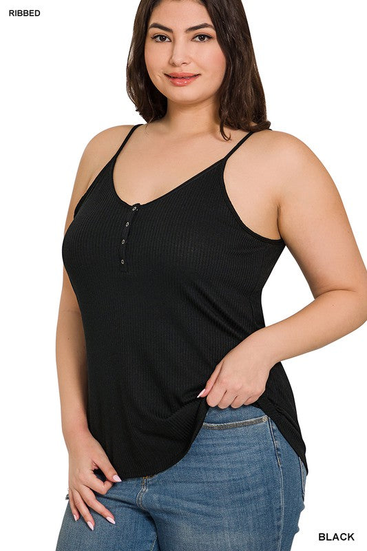 Plus Button Closure Cami Top