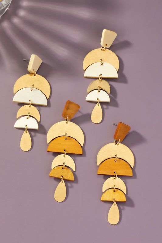 Wood + Metal Earrings