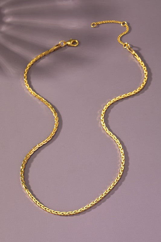 Gold Dipped Braided Chain Necklace