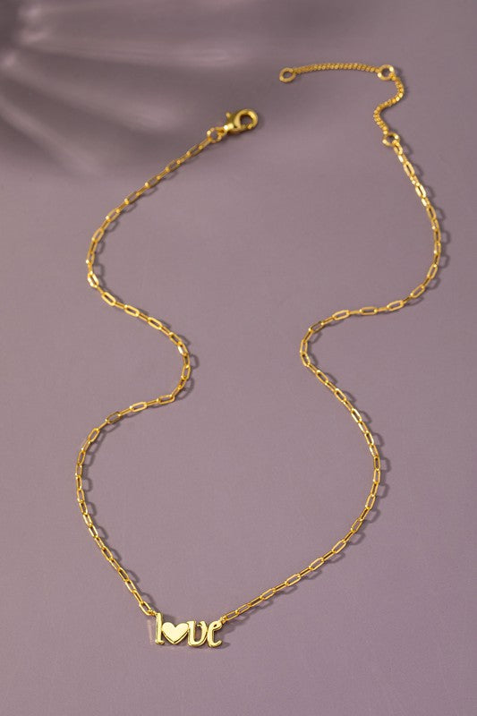 Gold Love Pendant Necklace