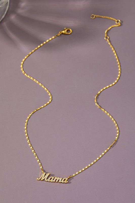 Gold Dipped Mama Pendant Necklace