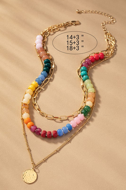 Boho Beaded Necklace Charm Multi Color Layer Choker Small Beads Beach Party  UK | eBay
