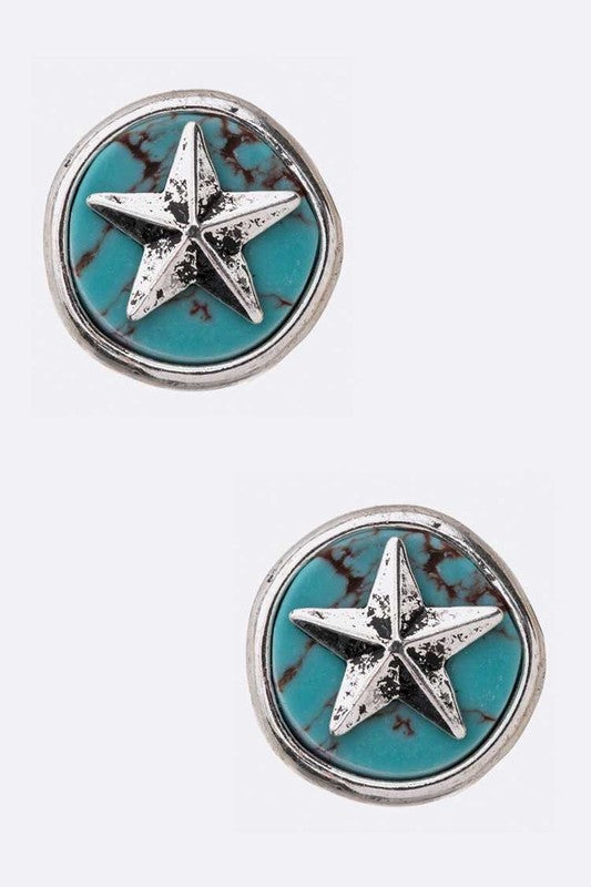 Lone Star Turquoise Stud Earrings