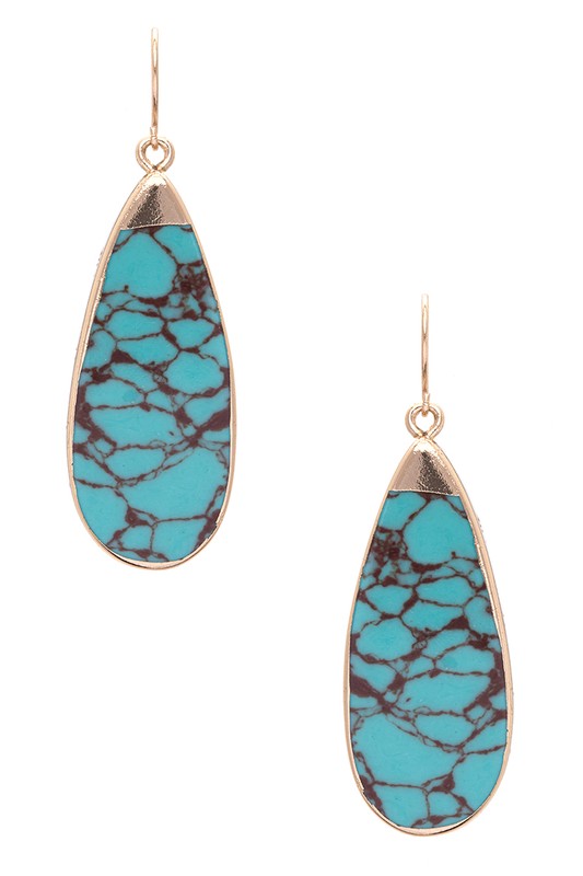 Comrpressed Stone Teardrop Earrings