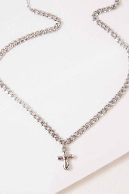 Bubble Cross Chain Necklace