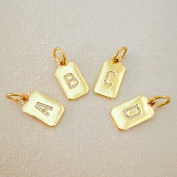 Initial Square Clip-On Charm