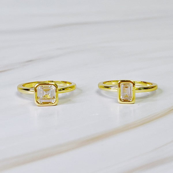 Asscher Cut Duo Ring Set Of 2