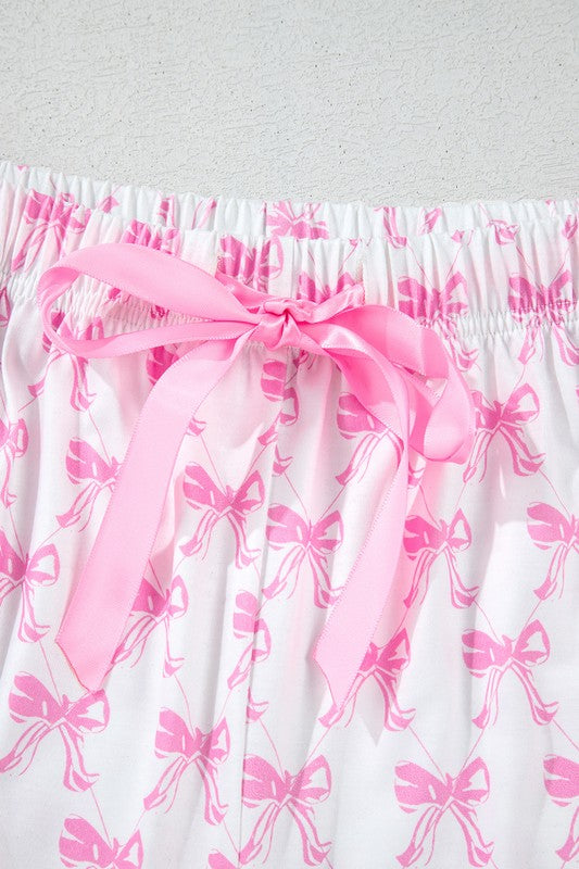 Bows Ruffle Shorts Pajama Set