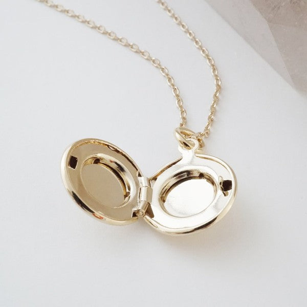 Keepsake Locket Necklace, 18k Gold Dipped