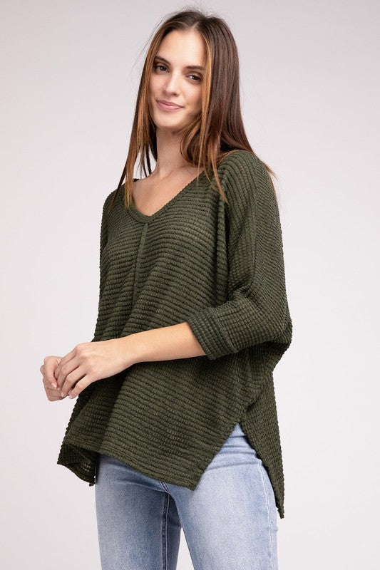 Dolman Off Shoulder Jacquard Sweater