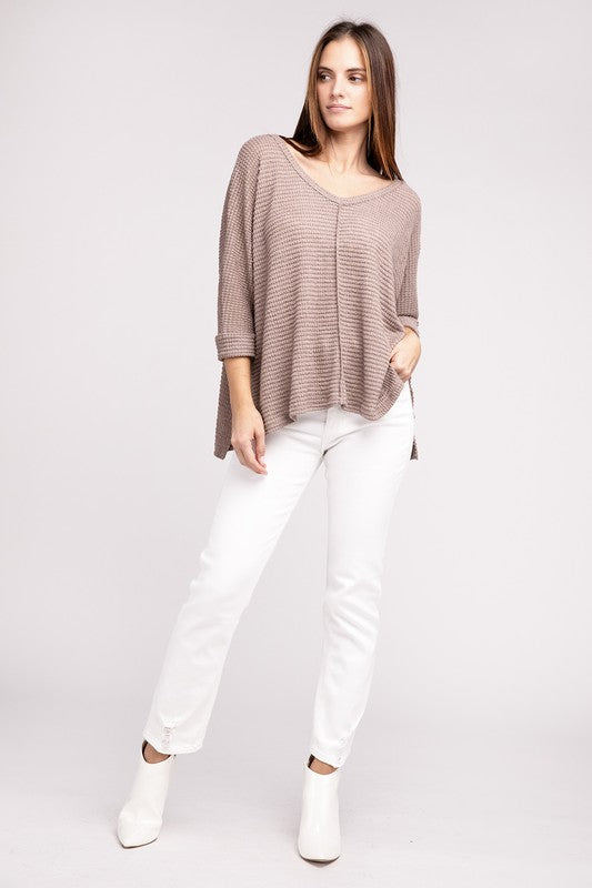 Dolman Off Shoulder Jacquard Sweater