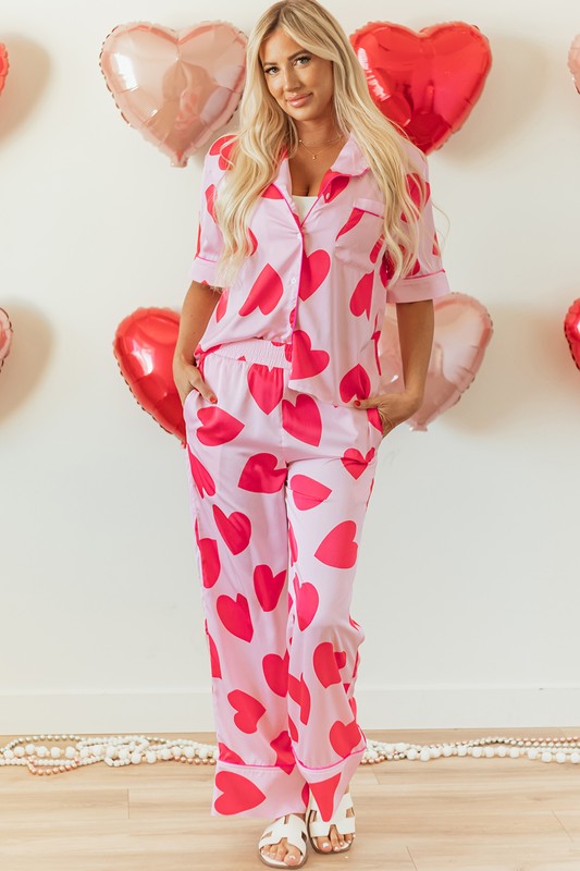 Hearts Pajamas Valentine's PJs