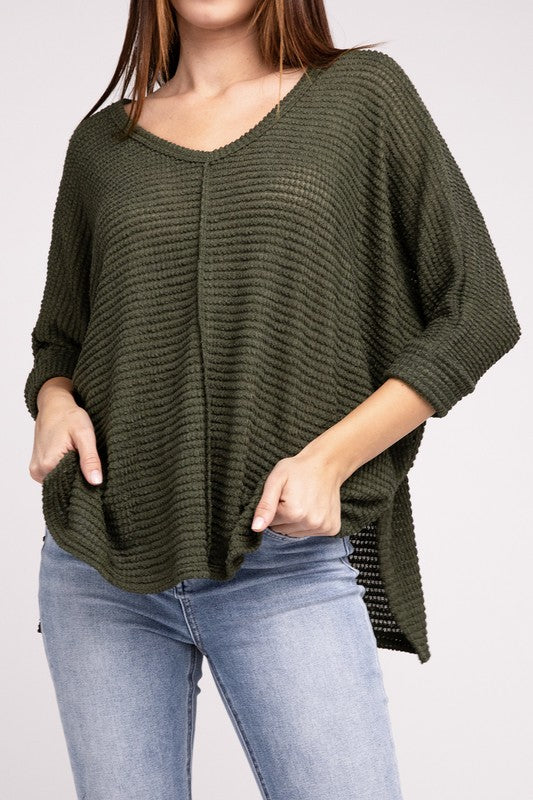 Dolman Off Shoulder Jacquard Sweater