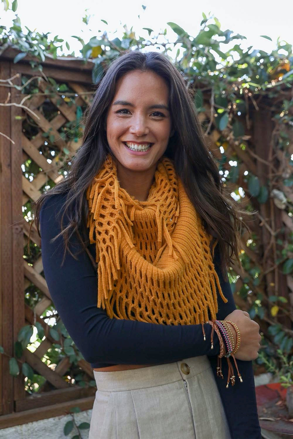 Chenille Tassel Infinity Scarf Scarves