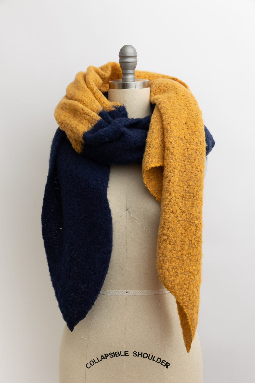 Cozy Double Tone Scarf Scarves Navy