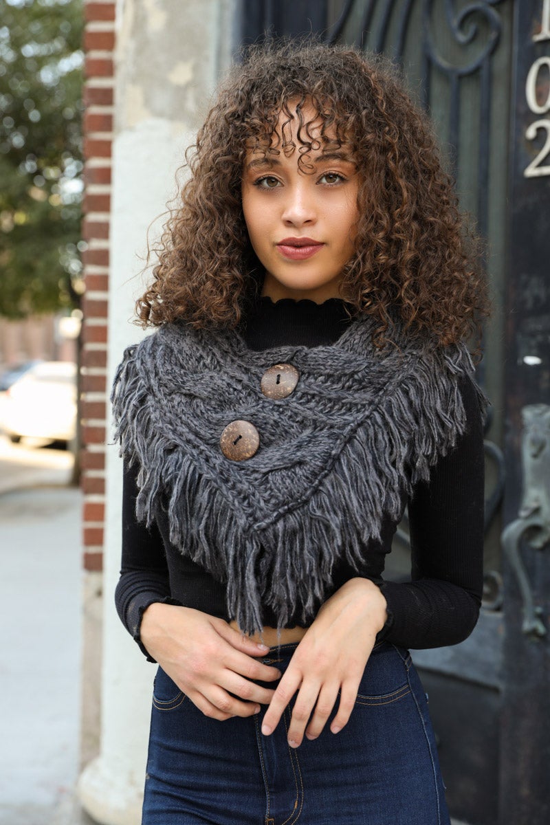 Cozy Shoulder Warmer Scarf Scarves Charcoal