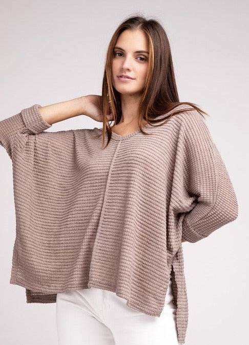 Dolman Off Shoulder Jacquard Sweater