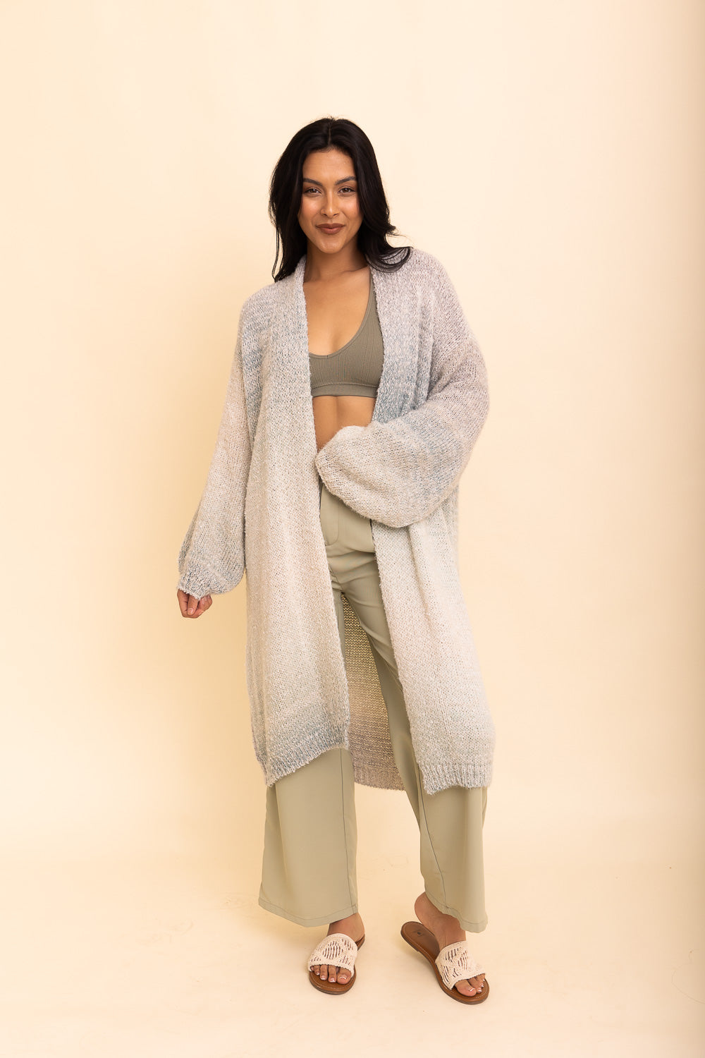 Lounge Around Longline Ombre Cardigan Ponchos One Size /