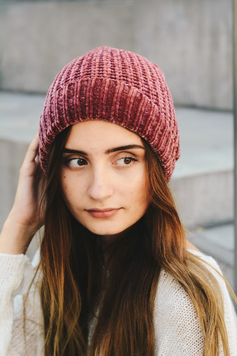 Soft Chenille Beanie Hats & Hair