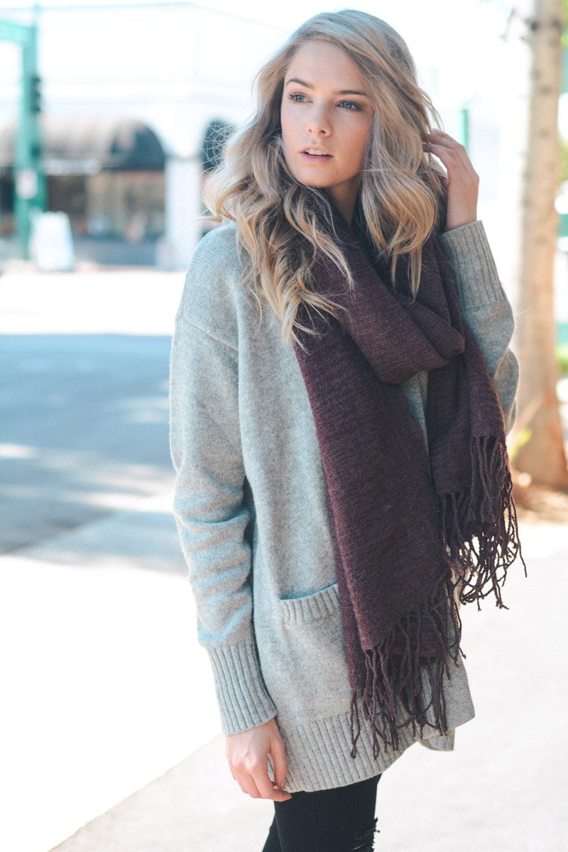 Soft Textured Tassel Scarf Scarves