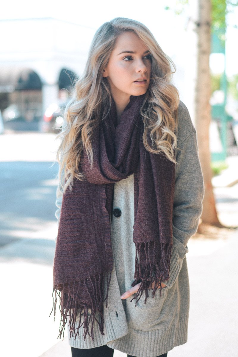 Soft Textured Tassel Scarf Scarves