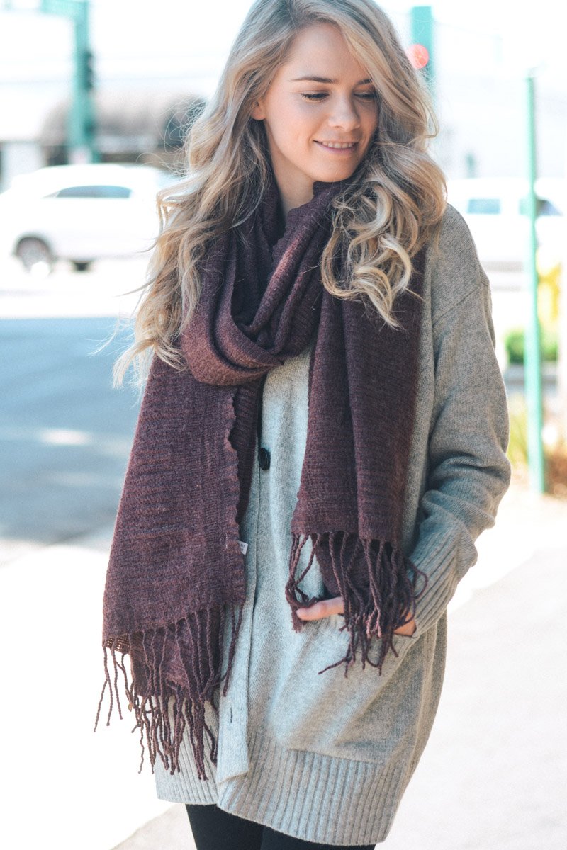 Soft Textured Tassel Scarf Scarves