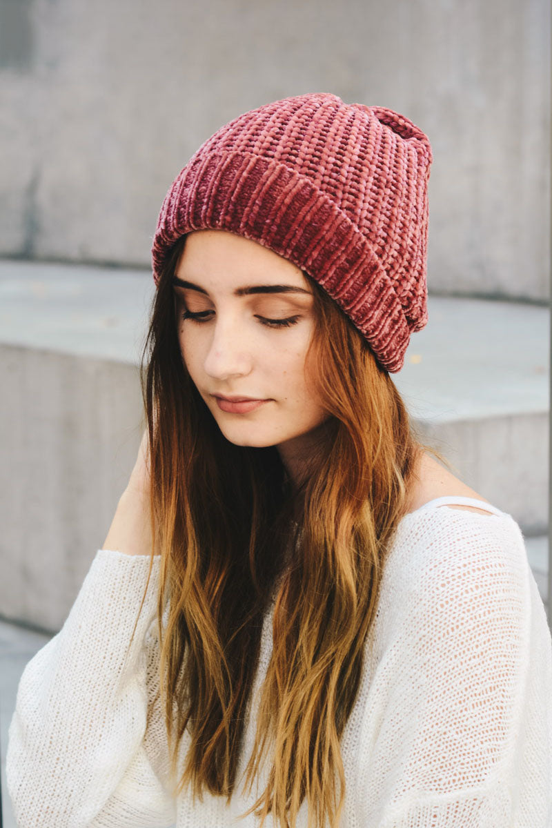 Soft Chenille Beanie Hats & Hair